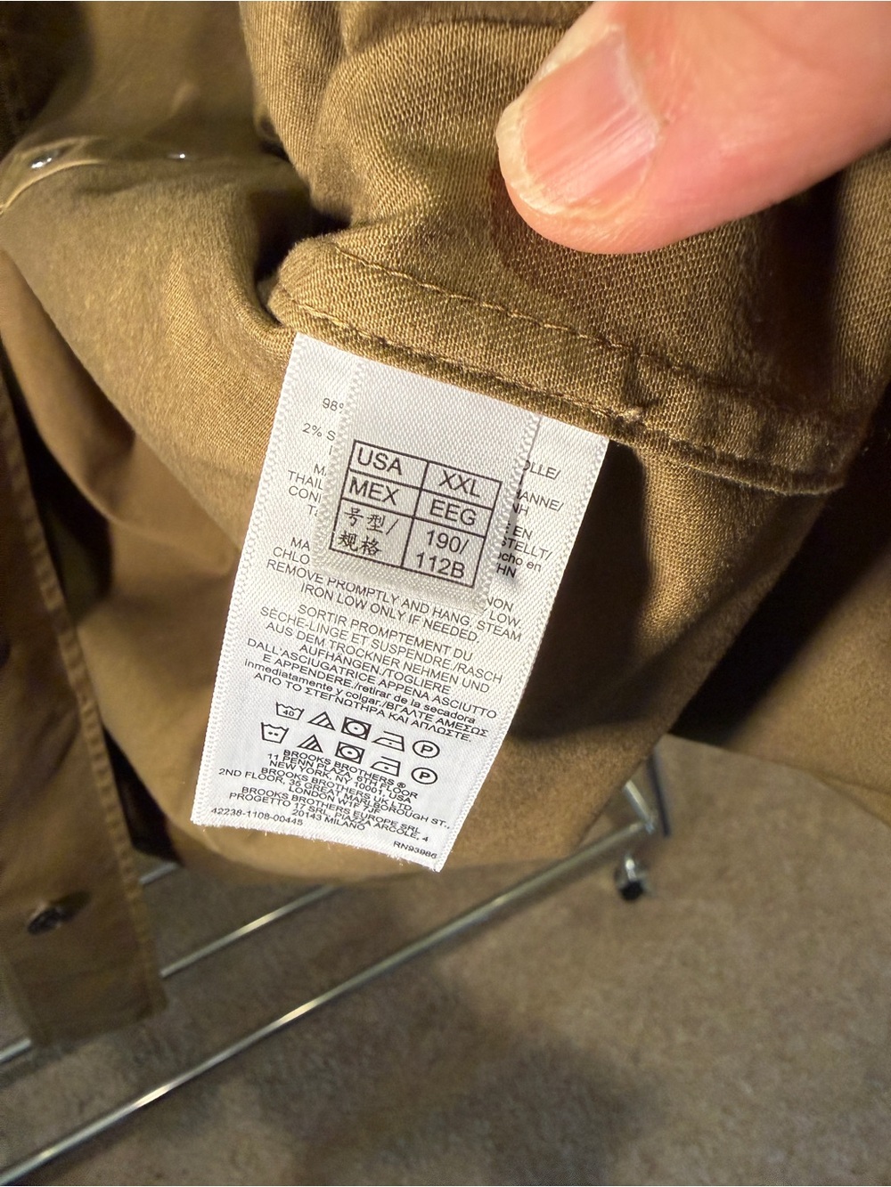 BROOKS BROTHERS - Dark Olive Cotton Twill Chore Coat in Men’s 2XL (NWT) - Picture 8 of 13